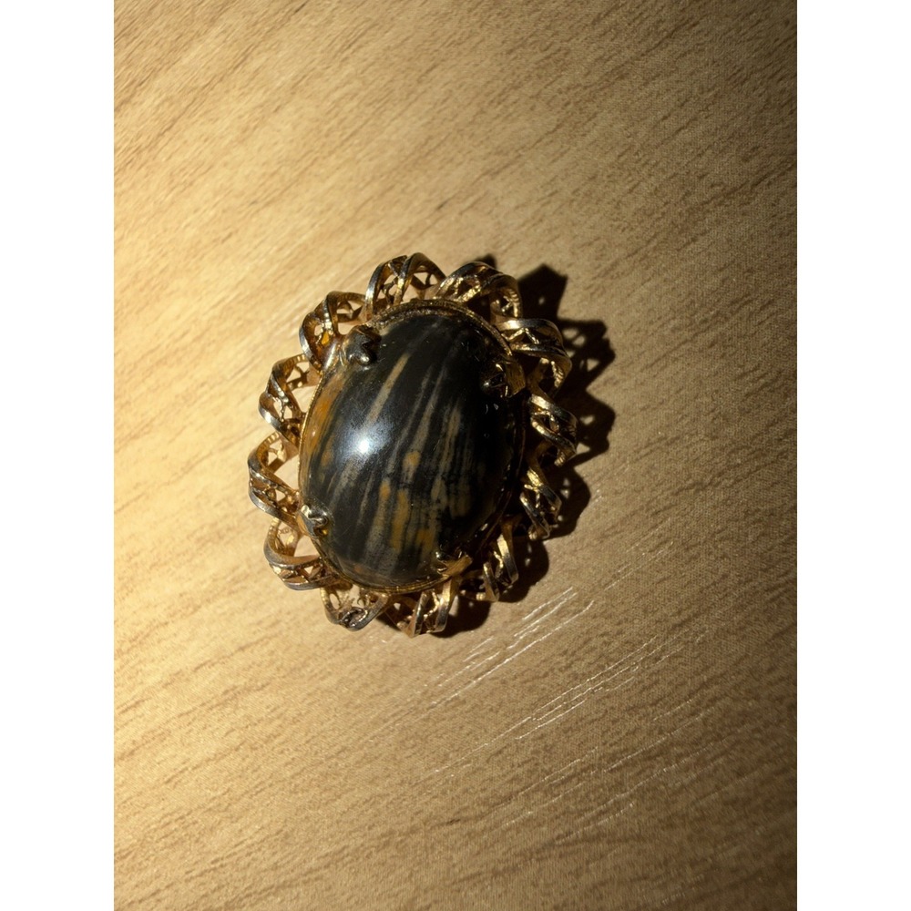 Vintage Catamore 12k Gold Filled Tigers Eye Brooch